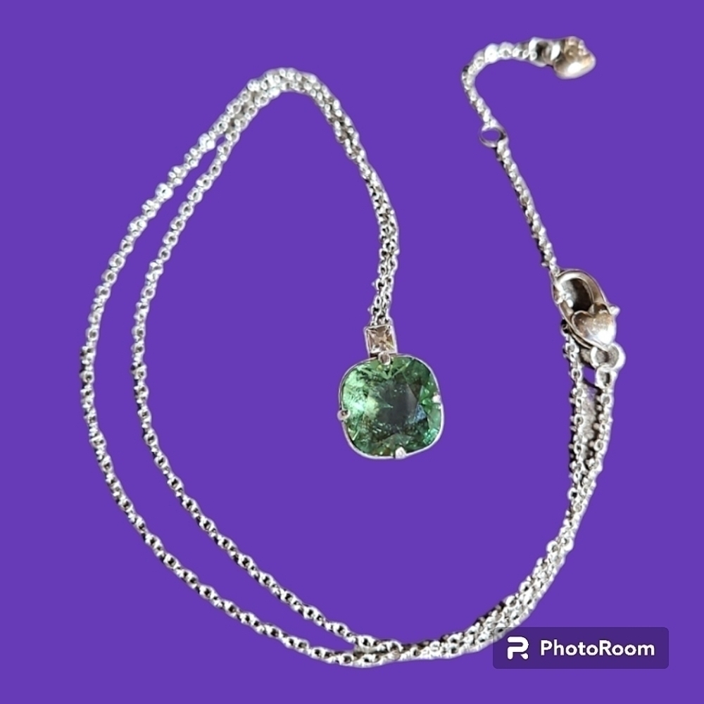 BRIGHTON Peridot Swarovski Crystal Venus Rising Chain Necklace